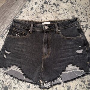 PacSun Charcoal Distressed Jean Shorts
